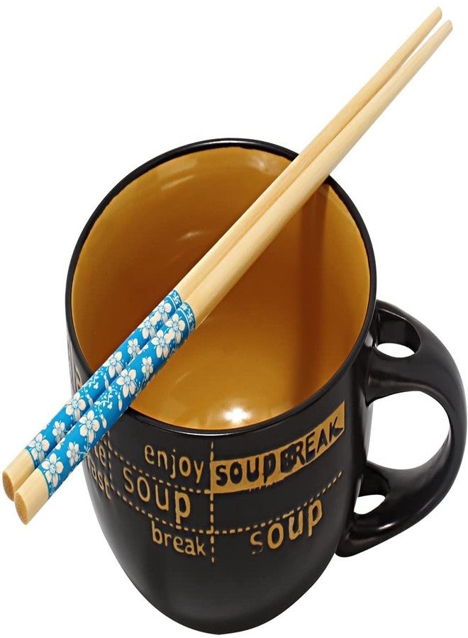 SCHUBERT Set of 10 Pairs Designer Natural Round Bamboo Reusable Chopsticks, Size 9.5 Inch(Color & Design May Vary) - Image 4